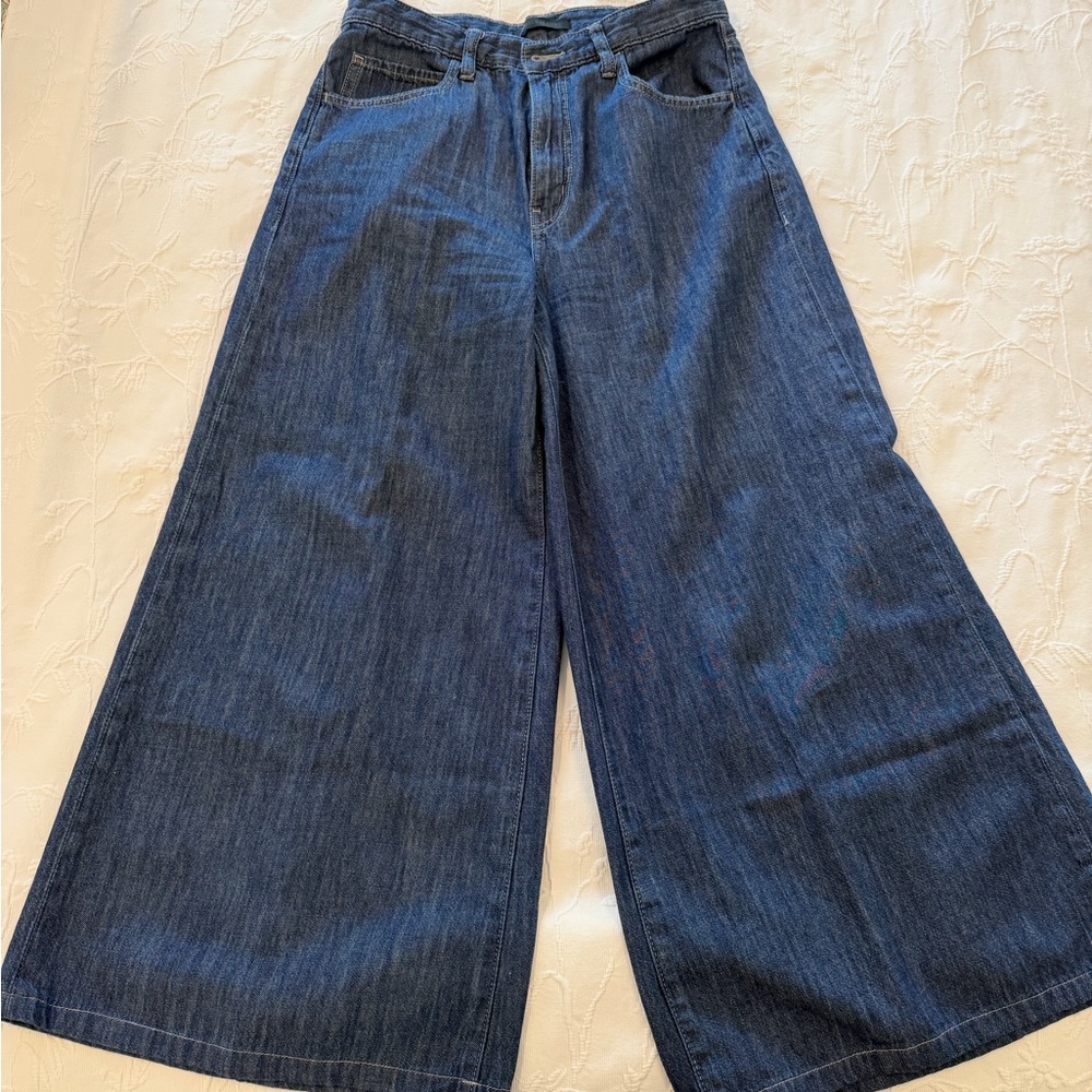 Uniqlo Wide-Leg Jeans in Dark Blue Denim